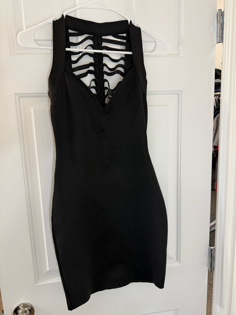 ANGL Black Mini Cutout clubwear party dress